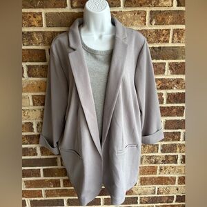 Maurices Gray Blazer Relaxed Fit Open Front